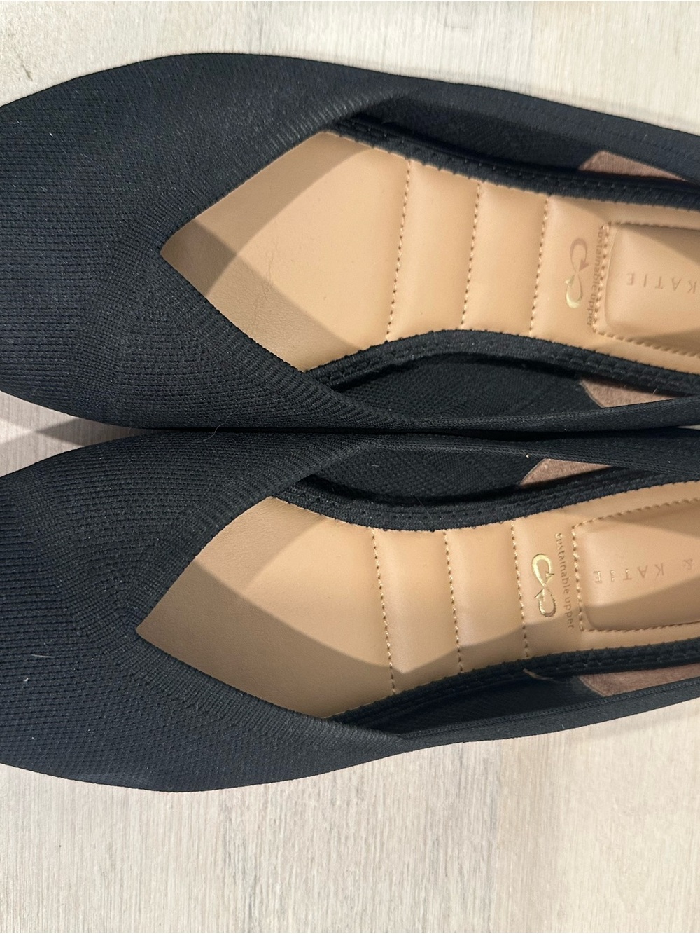 Kelly & Katie Black Pointed Toe Cutout Flats